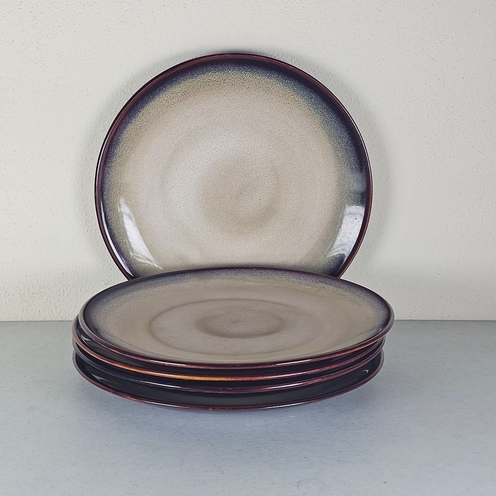 Set Of 5 Sango NOVA BROWN 4933‎ Salad Plates